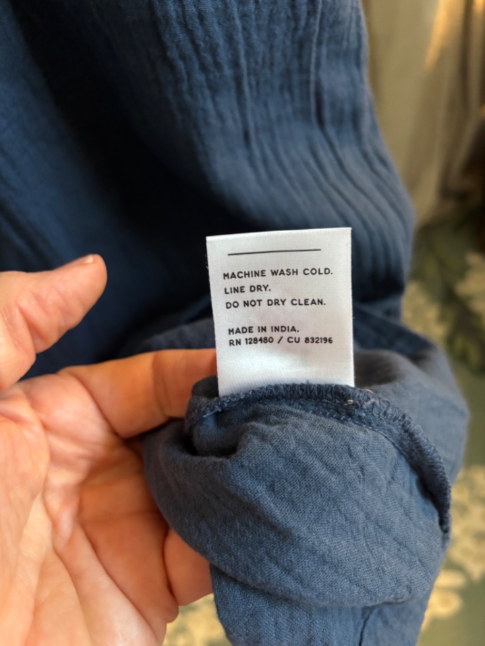 Pact Coastal Organic Double Gauze Cotton Dress- French Blue - Picture 4 of 14